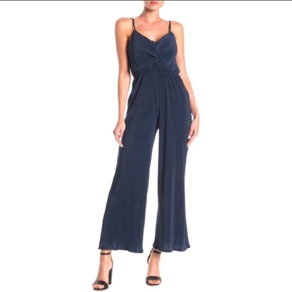 Ten Sixty Sherman Pants - Ten Sixty Sherman navy ribbed Jumpsuit with spaghetti straps, size S